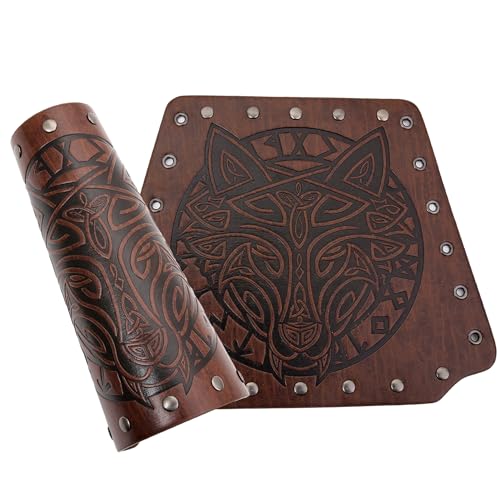 Leather Arm Guards for Men - Medieval Renaissance Cosplay