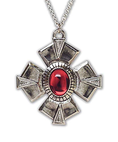 Red Cabochon Medallion Pendant Necklace for Medieval Renaissance