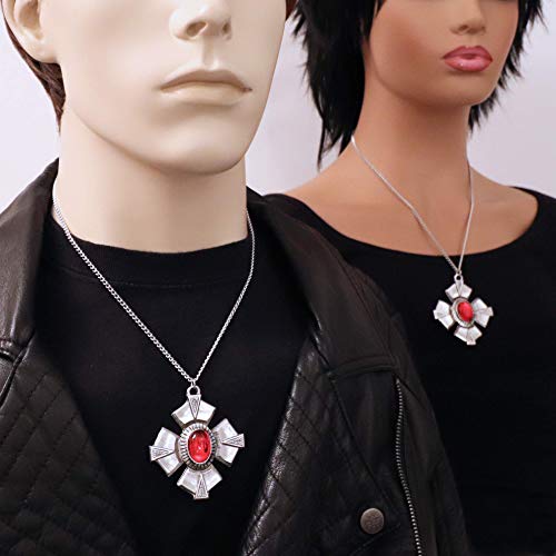 Red Cabochon Medallion Pendant Necklace for Medieval Renaissance