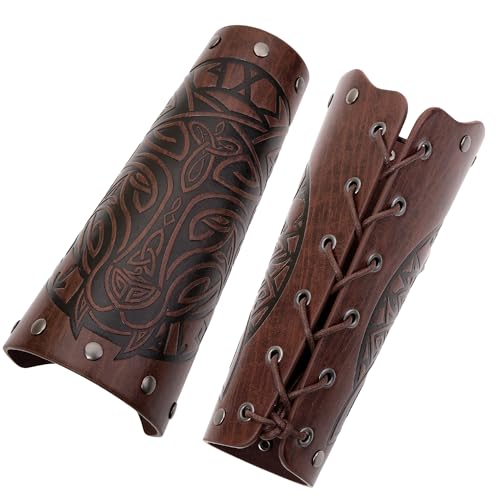 Leather Arm Guards for Men - Medieval Renaissance Cosplay