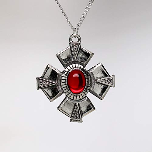 Red Cabochon Medallion Pendant Necklace for Medieval Renaissance