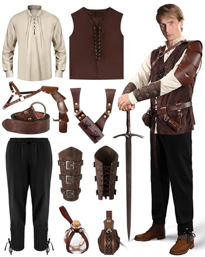 Men's Renaissance Pirate Costume Set for Cosplay