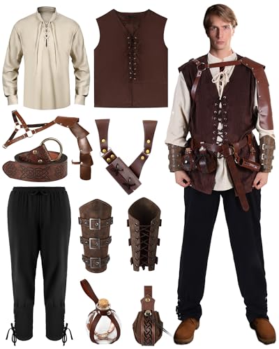 Men's Renaissance Pirate Costume Set for Cosplay