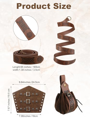 Men's Renaissance Costume Set: Vest, Shirt, Pants, Belt