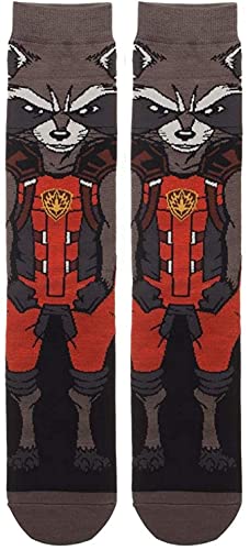Fantasy Superhero Character Crew Socks Galaxy Avengers Rocket
