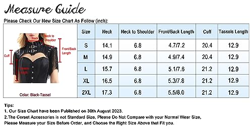 Charmian Steampunk Gothic Leather Shoulder Armor Shrug Black