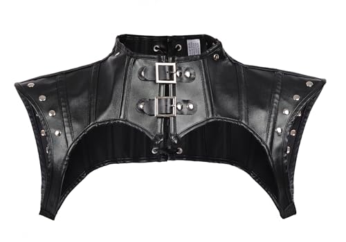 KUOIN Gothic Shoulder Armor Harness Leather Steampunk Costume