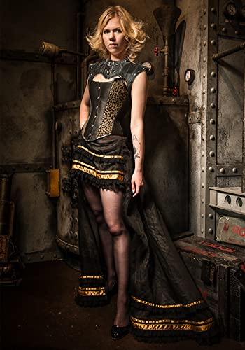 KUOIN Gothic Shoulder Armor Harness Leather Steampunk Costume