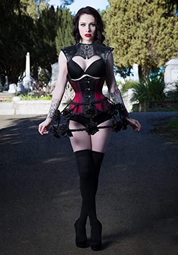 KUOIN Gothic Shoulder Armor Harness Leather Steampunk Costume