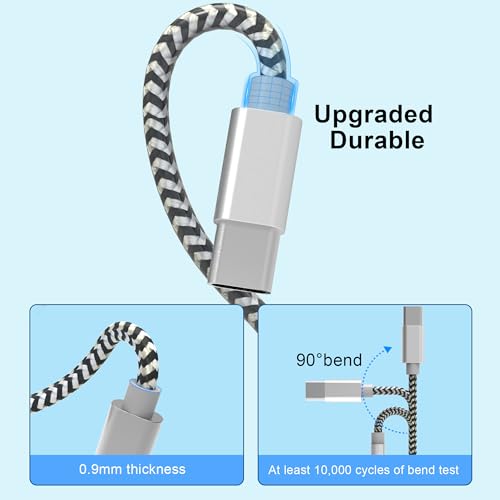 Nylon Braided 10ft USB C Charging Cable