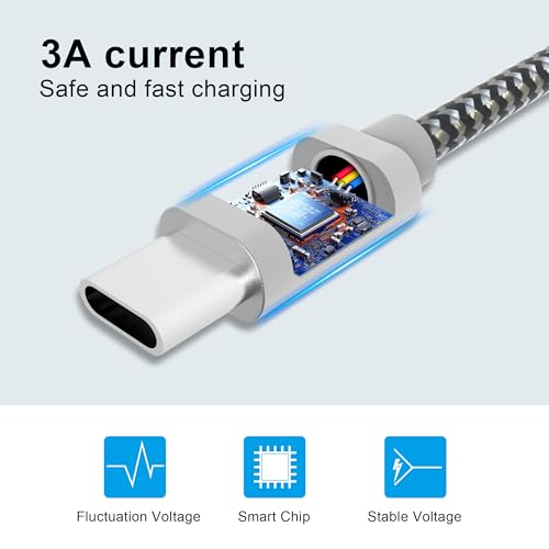 Nylon Braided 10ft USB C Charging Cable