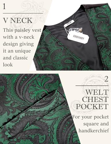 Green Paisley Victorian Steampunk Waistcoat Vest