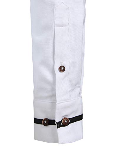 Men's White Mandarin Collar Shirt
