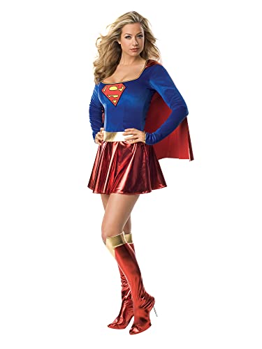 Superhero Supergirl Costume, Red/Blue