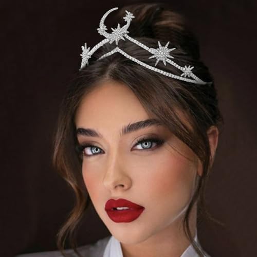 Star Moon Crown Goddess Headband for Women Girls