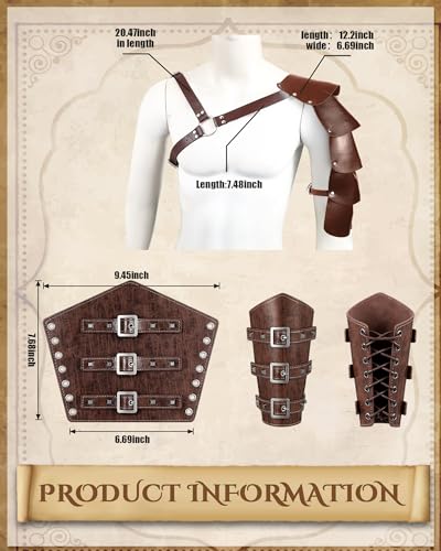 Vintage Viking Men's Renaissance Costume Set with Accessories