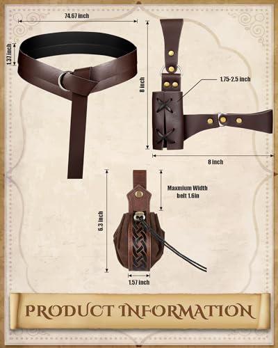 Vintage Viking Men's Renaissance Costume Set with Accessories