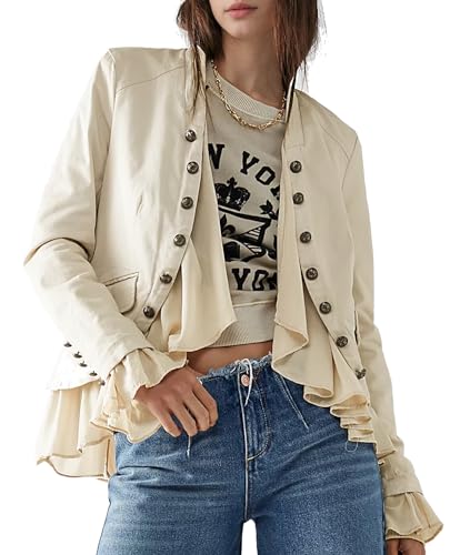 Yioaga Ruffles Steampunk Jacket for Goddess Wear