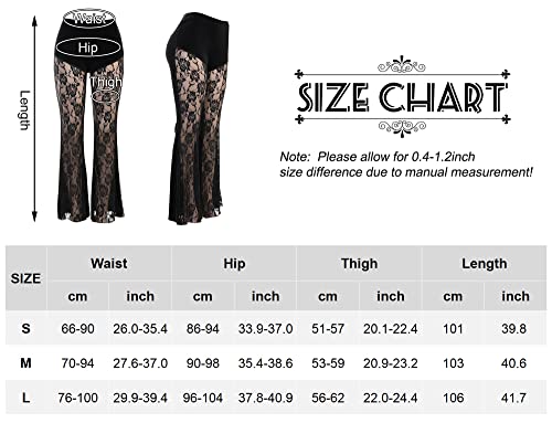 Victorian Gothic Lace Flare Pants - Women's Fantasy Fashion