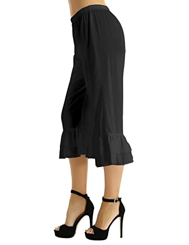 Kvysinly Victorian Ruffle Steampunk Pantaloons - Black