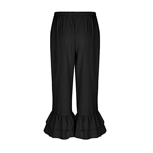 Kvysinly Victorian Ruffle Steampunk Pantaloons - Black