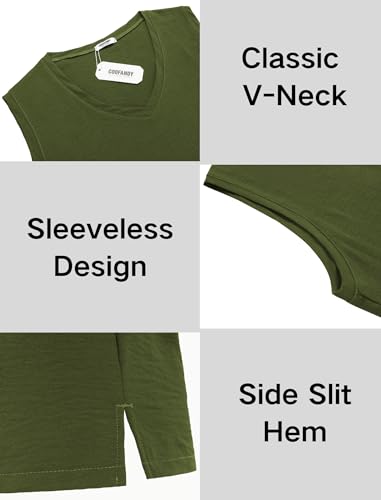 Men's Linen Tank Top, Army Green