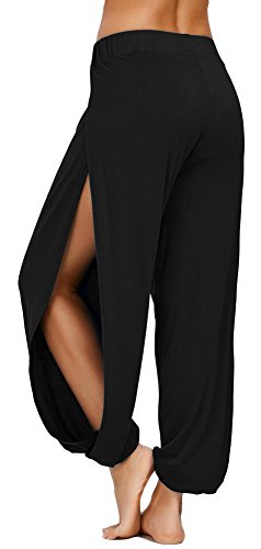 AvaCostume Black Harem Pants with High Slit