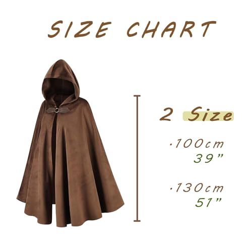 Brown Velvet Hooded Cloak for Medieval Costume