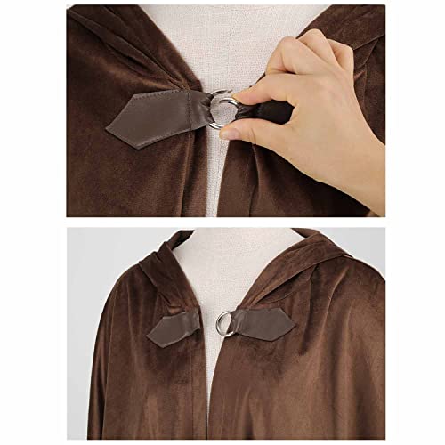 Brown Velvet Hooded Cloak for Medieval Costume