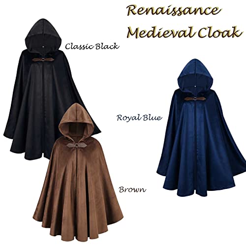 Brown Velvet Hooded Cloak for Medieval Costume