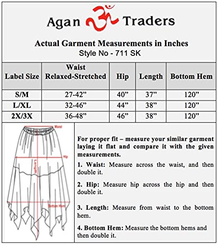 Burgundy Embroidered Lace Hem Maxi Skirt - L/XL