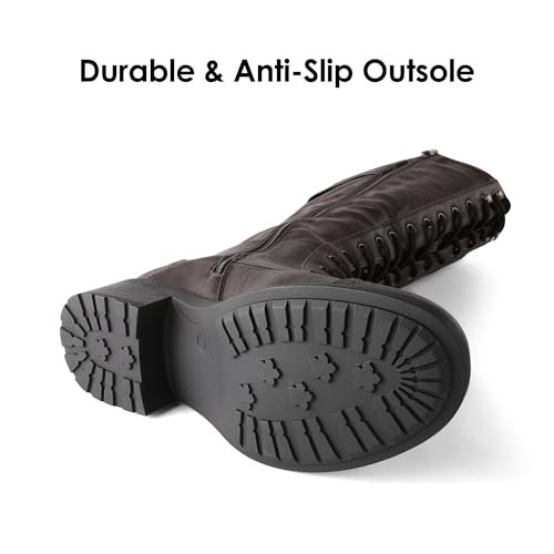 Goddess Style Knee High Combat Boots, Size 10