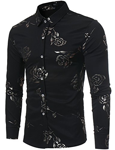 Men's Gold Rose Print Shirt