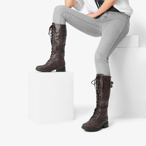 Goddess Style Knee High Combat Boots, Size 10