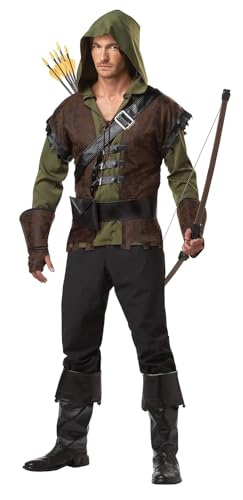Mens Realistic Robin Hood Costume in Medium Brown