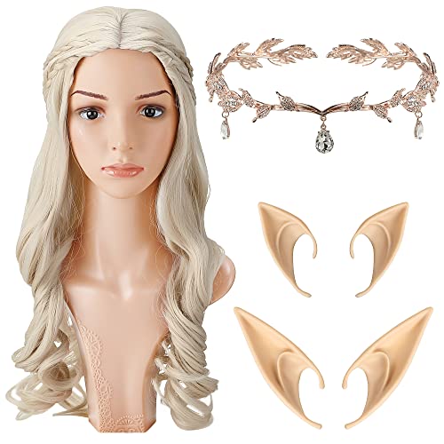 Elf Cosplay Set with Wig, Crown & Ears
