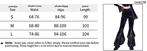 Steampunk Lace Wide Leg Velvet Flare Pants Women