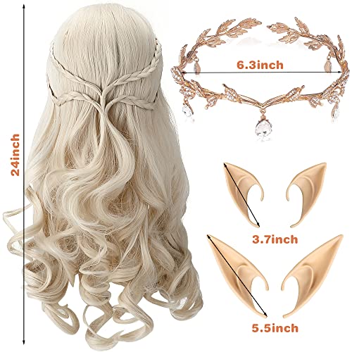 Elf Cosplay Set with Wig, Crown & Ears