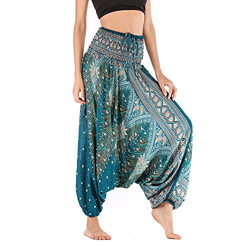 Lu's Green Boho Harem Jumpsuit for Women