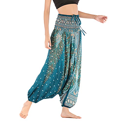 Lu's Green Boho Harem Jumpsuit for Women