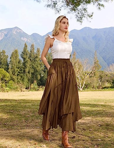 Renaissance Medieval Gypsy Skirt, Brown