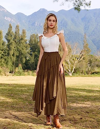 Renaissance Medieval Gypsy Skirt, Brown