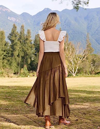 Renaissance Medieval Gypsy Skirt, Brown