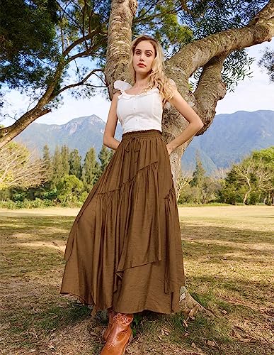 Renaissance Medieval Gypsy Skirt, Brown
