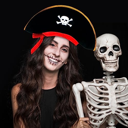 Skull Print Pirate Captain Costume Cap with Eye Patch