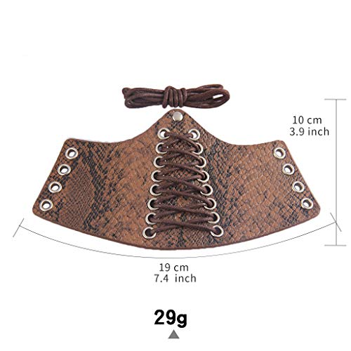 GelConnie Snakeskin Leather Gauntlet for Fantasy Cosplay