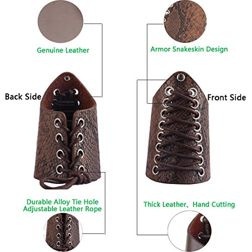 GelConnie Snakeskin Leather Gauntlet for Fantasy Cosplay