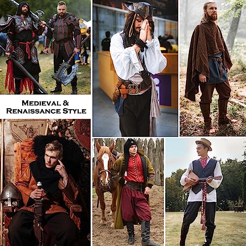 Men's Black Pirate Renaissance Drawstring Pants Large