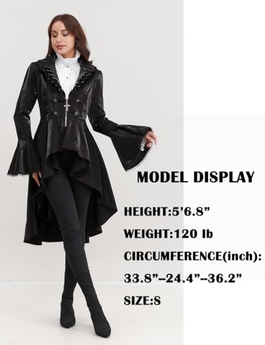 Steampunk Gothic Vintage Women's Tailcoat Jacket Medieval Coat