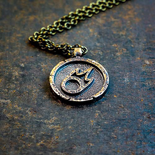 FF XIV All Jobs Brass Pendant - Black Mage